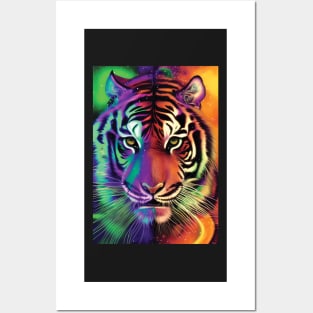 Psychedelic Tiger | Colorful Tiger Art | Astral Tiger Painting | Beautiful Multicolored Tiger Posters and Art